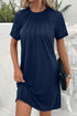 Contrast Lace Raglan Sleeve Pleated Detail Shift Dress